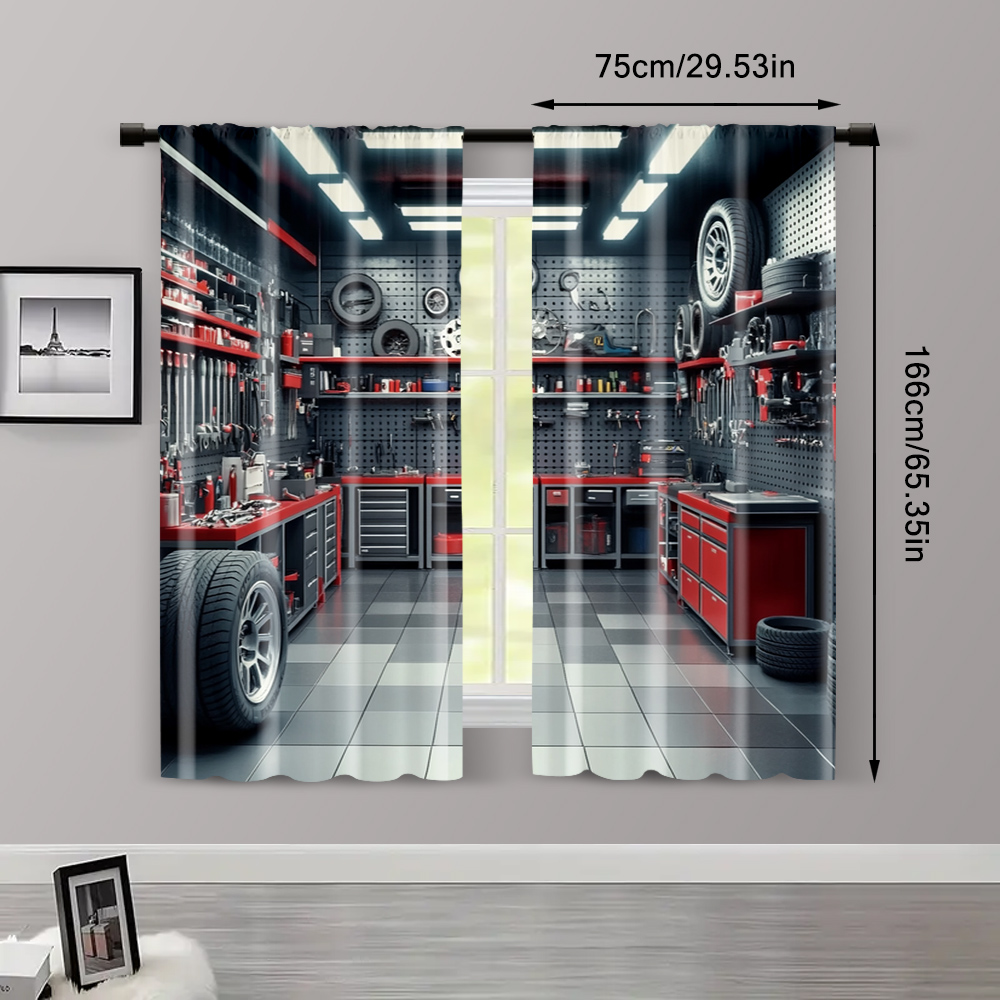 2 piezas, Cortinas con estampa - Workshop Tools Youtube reseña y precio