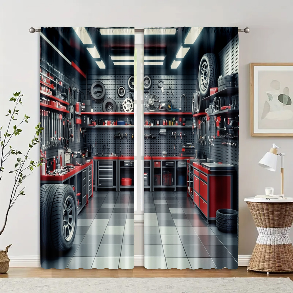 2 piezas, Cortinas con estampa - Workshop Tools Youtube reseña y precio